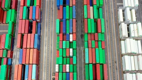 Container ship in import export and business logistic, aerial view 스톡 동영상 111439388