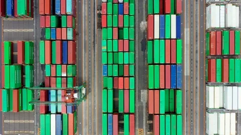 Container ship in import export and business logistic, aerial view 스톡 동영상 111439457