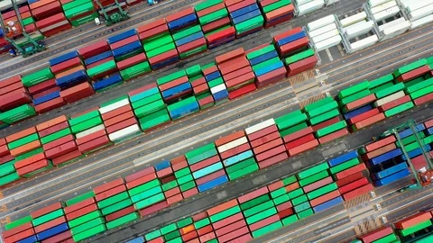 Container ship in import export and business logistic, aerial view 스톡 동영상 111439554