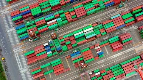 Container ship in import export and business logistic, aerial view 스톡 동영상 111439555