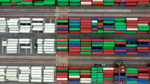 Container ship in import export and business logistic, aerial view 스톡 동영상 111439665