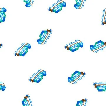 Container ship isometric icon seamless pattern Illustrazione stock