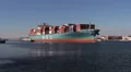 Container Ship Leaves Port HD Footage