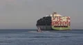Container Ship Leaves Port HD Footage