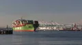Container Ship Leaves Port HD Footage