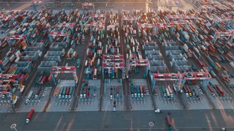 Container ship loading and unloading. | Stock Video | Pond5