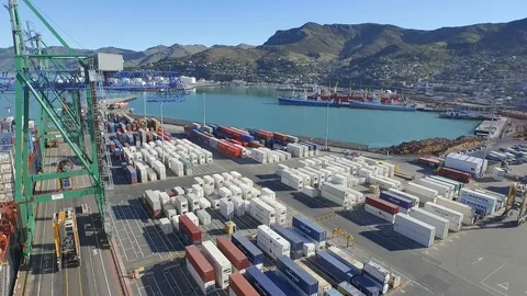 Container Ship Loading Reverse 库存影片 90532793