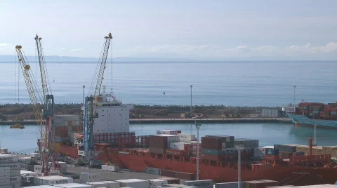 Container ship loading time lapse Stock Footage 735418