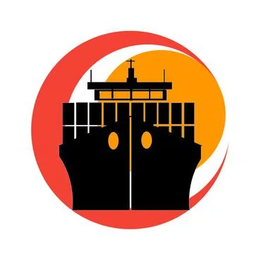 Container ship logo Иллюстрация