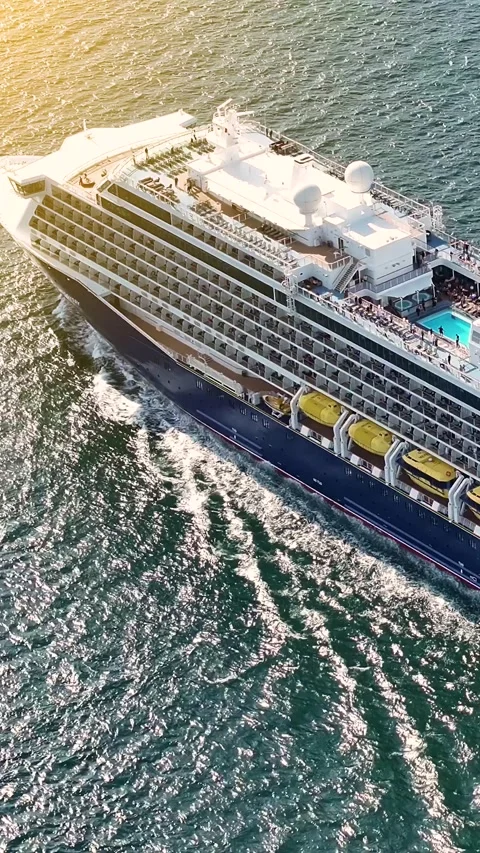 Container ship navigating a busy cargo terminal in global shipping Video stock 343865508