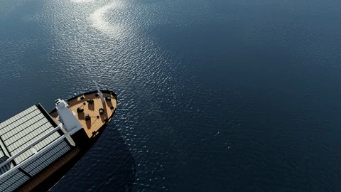 Container Ship in Ocean, Logistic, Shipping, 3D Rendering, 4k Animation Stock Footage 120633700