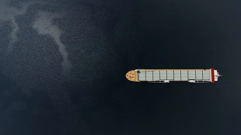 Container Ship in Ocean, Logistic, Shipping, 3D Rendering, 4k Animation Stock Footage 120633823