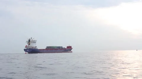 Container ship at open sea Video stock 41228231
