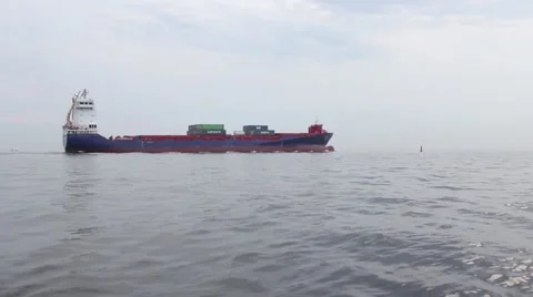 Container ship at open sea Stock Footage 41228299