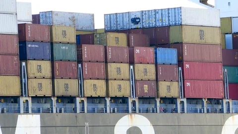 Container ship or cargo ship Stock Footage 94732093