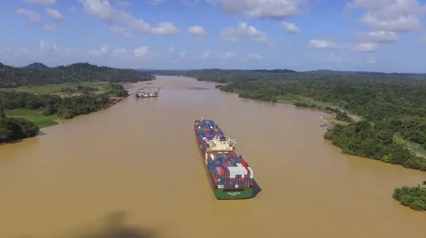 Container Ship in the Panama Canal Stock Footage 59798062