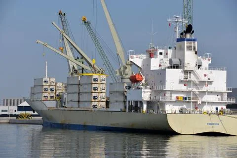 A container ship Stock Photos