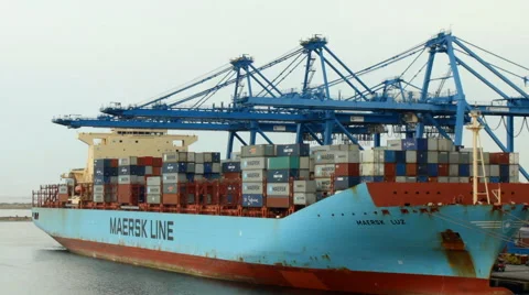 Container Ship in port Stock Footage 47781791
