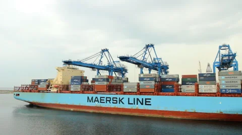 Container Ship in port Stock Footage 47781793