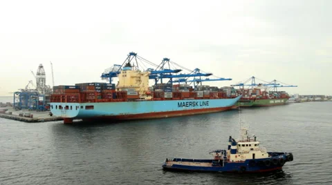 Container Ship in port Stock Footage 47781803