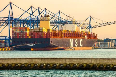 Container Ship in port Foto stock