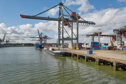 Container Ship in Port Stock Photos