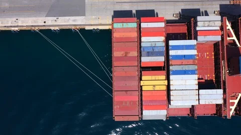 Container ship in the port of Rijeka 動画素材 115419277