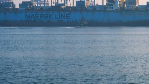 Container ship is prepared and unloaded in the port of Odessa Ukraine 01.25.2018 Stock Footage 85233585