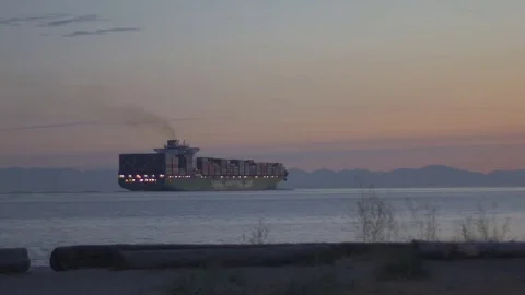 Container ship sailing in the ocean Video stock 82092967