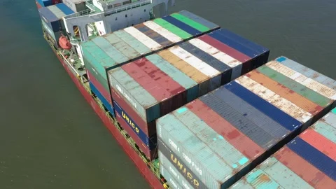 A container ship is sailing on the sea. Stock Footage 208867490