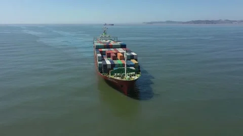 A container ship is sailing on the sea. Stock Footage 219976032