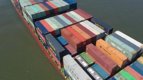 A container ship is sailing on the sea. Stock Footage 219976189