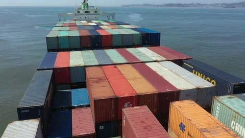 A container ship is sailing on the sea. Stock Footage 220443703