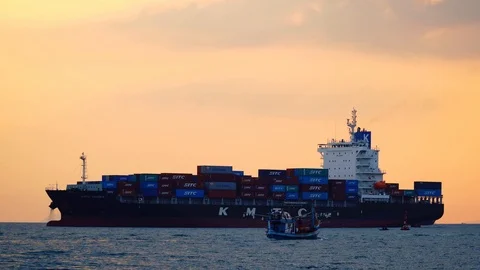 Container ship at sea. Stock Footage 103456537