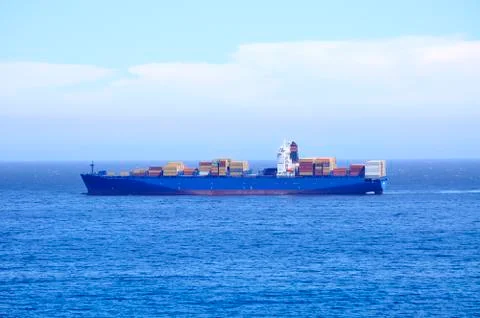 Container ship on the Sea Stock Photos