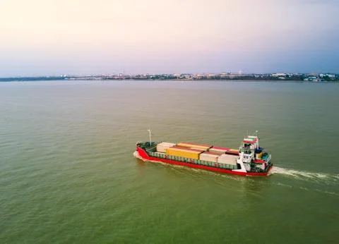 Container Ship at sea Stock Photos