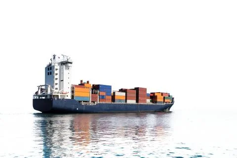 Container ship silhouette Stock Photos