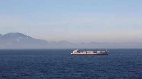 Container Ship - Strait of Gibraltar Vídeo Stock 52952123