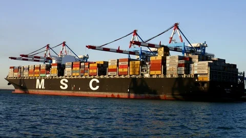 Container ship time-lapse Stock Footage 89943679