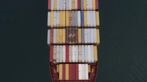 Container ship traffic problem Port of Long Beach / Los Angeles in California Stock Footage 159452896