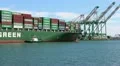 Container Ship With Tug Maneuvers For Mooring HD Footage