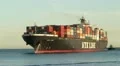 Container Ship with Tugboat HD Footage