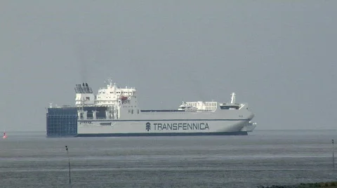 Container Ship turning  Stock Footage 277494