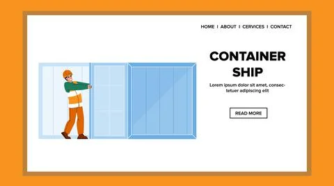 Container ship vector Stock Illustration
