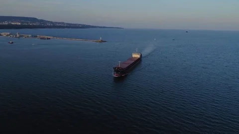 Container Ship Vessel Cargo going on port Stock Footage 117428513