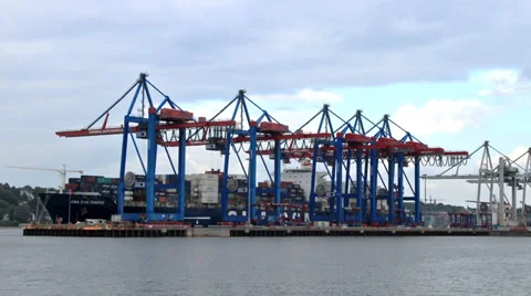 Container Ship, Zoom In Stock Footage 35468547