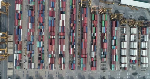 Container shipping export and import business and logistics. Shipping cargo Stock Footage 134978033