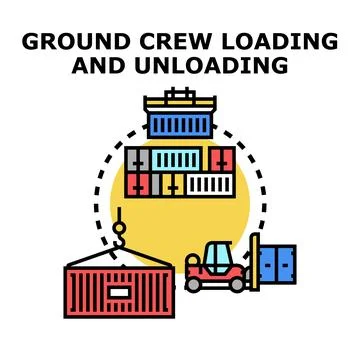 Container shipping logistics operations loading and unloading cargo Stock Illustration