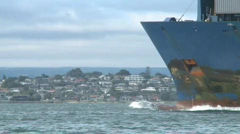 Container ships bow bulb Stock Footage 612618