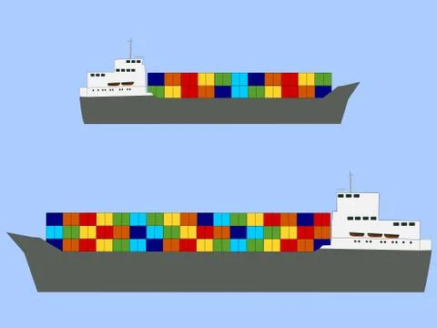 Container ships Stock Illustration